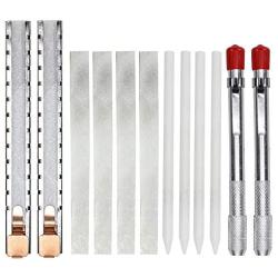 Soapstone Holde Set r with Flat Round Set/Mark White Clear and Removable Markings on steels,Professional Quality Soapstone Pens for Welding and Welders, Aluminum, and Cast Iron