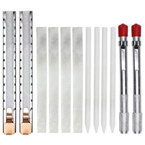 Soapstone Holde Set r with Flat Round Set/Mark White Clear and Removable Markings on steels,Professional Quality Soapstone Pens for Welding and Welders, Aluminum, and Cast Iron Soapstone Holde Set r with Flat Round Set/Mark White Clear and Removable Markings on steels,Professional Quality Soapstone Pens for Welding and Welders, Aluminum, and Cast Iron