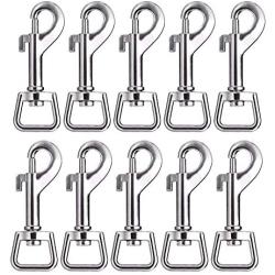 Swivel Snap Hooks, Lucky Goddness 20pcs Metal Heavy Duty Square Eye Clasp Buckle Trigger Clip Multipurpose- Best for Spring Pet Buckle, Key Chain for Linking Dog Leash Collar, Handmade Crafts Project