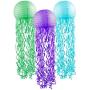 Jellyfish Paper Lanterns 3 Pack Purple Green and Blue Mermaid Under The Sea Ocean Birthday Party Decorations Supplies Easy Setup Room Décor