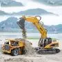 TEMA1985 Remote Control Excavator Toys with Metal Shovel 15 Channel Full Functional RC Construction Vehicles with Lights & Sound 2.4Ghz 2 Batteries Construction Tractor for Boys Girls Kids TEMA1985 Remote Control Excavator Toys with Metal Shovel 15 Channel Full Functional RC Construction Vehicles with Lights & Sound 2.4Ghz 2 Batteries Construction Tractor for Boys Girls Kids