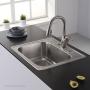 Kraus KTM25 25 inch Topmount Single Bowl 18 gauge Stainless Steel Kitchen Sink