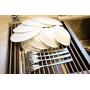 Surpahs Over The Sink Multipurpose Roll-Up Dish Drying Rack (Warm Gray, 17.5'' x 13.1'' - Small)