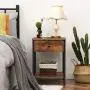 HOOBRO Nightstand, 2-Tier End Table, Industrial Side Table with Drawer and Storage Shelf, Wood Accent Table with Metal Frame, Easy Assembly, Rustic Brown and Black BF40BZ01 HOOBRO Nightstand, 2-Tier End Table, Industrial Side Table with Drawer and Storage Shelf, Wood Accent Table with Metal Frame, Easy Assembly, Rustic Brown and Black BF40BZ01