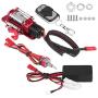 Metal Winch,Delaman 1/10 Scale RC Model Vehicle Crawler Car Accessory Metal Winch with Remote Controller Auto Parts