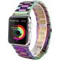 SPINYE Bands Compatible with iWatch 38mm 40mm 42mm 44mm, Solid Stainless Steel Metal Strap Replacement for Apple iWatch Series 6/5 / 4/3 Women Men (Rainbow, 38mm/40mm)