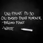 Uni-Paint PX-30 Oil-Based Paint Marker, Broad Point, White, 6-Count
