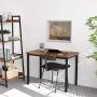 IRONCK Computer Desk 39.4'', Small Desk Home Office Study Desk Metal Frame, Modern Simple Laptop Table, Easy Assembly, Industrial Style, Rustic Brown