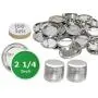 100 Pk - 2.25 inch Diameter Pin Buttons Sets for Badge Making Metal Parts 2 1/4'' (56 mm)