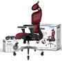 NOUHAUS Ergo3D Ergonomic Office Chair - Rolling Desk Chair with 4D Adjustable Armrest, 3D Lumbar Support and Blade Wheels - Mesh Computer Chair, Gaming Chairs, Executive Swivel Chair (Burgundy)