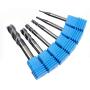 OSCARBIDE End Mills Set 4 Flutes for Steels,Square CNC Carbide Milling Cutter Dia（1 2 3 4 6 8mm) TiAN Coated Spiral Router Bits,6 Pieces