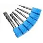 OSCARBIDE End Mills Set 4 Flutes for Steels,Square CNC Carbide Milling Cutter Dia（1 2 3 4 6 8mm) TiAN Coated Spiral Router Bits,6 Pieces