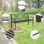 Giantex Patio Garden Bench, Heavy-Duty Park Bench w/Powder Coated Steel Frame, Elegant Loveseat w/Decorative Backrest & Ergonomic Armrest for Outdoor Garden, Backyard, Lawn, Porch, Path (Black)
