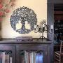 Tree of Life Metal Wall Art, Contemporary Iron Artwork Decor, Celtic Family Trees, 23 In. x 23 In. Round Modern Plaque, Handmade in Haiti,Fair Trade Certified, Signed By Wilson Etienne