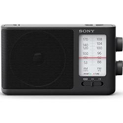 Sony ICF506 Analog Tuning Portable FM/AM Radio w Rechargeable NiMH 4 AA Batteries with Charger