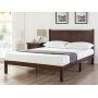 Zinus Adrian Wood Rustic Style Platform Bed with Headboard / No Box Spring Needed / Wood Slat Support, King