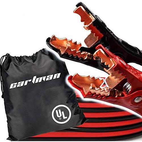 Cartman Booster Cable 4 Gauge x 20Ft in Carry Bag (4AWG x 20Ft) UL-Listed
