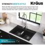 Kraus Quarza Kitchen Sink, 33-Inch Equal Bowls, Black Onyx Granite, KGD-433B model