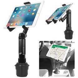 Cup Holder Tablet Mount, Tablet Car Cradle Holder Made by Cellet Compatible for iPad Pro/Air 2019/Mini iPad 9.7 Samsung Galaxy Tab S5e S4 S3 LG tab Micro Soft Surface Go Pro 6 Google Pixel Slate