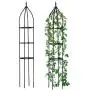 Hin Green Garden Obelisk Trellis, Durable Metal Trellis for Climbing Plants（2nd Generation）,87'' High, Spiral Plant Support, Decorative Vertical Gardening, Black, 1 pcs