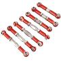 Essenc for WLtoys 144001 1/14 RC Car Spare Parts Metal Linkage Servo Pull Rod Steering Tie Rod Set,Red