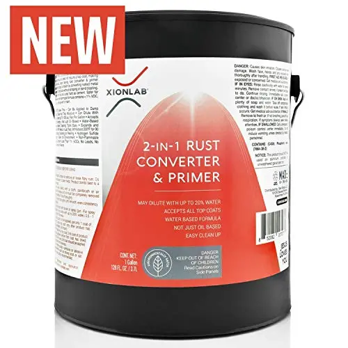 XIONLAB 2 In 1 Rust Converter & Metal Primer - Water Based UV Resistant Rust Reformer - No Top Coat Needed - Encapsulator Covers 2.5X More Area - Rust Inhibitor Can Be Applied On Damp Surface - Gallon