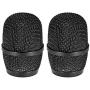 uxcell Black Microphone Head Mesh Grille Round Metal with Grey Interior Foam Filter for Q7 Mic 2Pcs