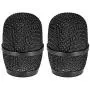 uxcell Black Microphone Head Mesh Grille Round Metal with Grey Interior Foam Filter for Q7 Mic 2Pcs
