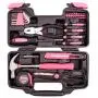 Cartman Pink 39-Piece Tool Set - General Household Hand Tool Kit with Plastic Toolbox Storage Case Cartman Pink 39-Piece Tool Set - General Household Hand Tool Kit with Plastic Toolbox Storage Case