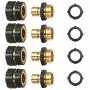 3/4 Inch Garden Aluminum Hose Fitting Quick Connector Male and Female Value Pack - No-Leaks Water Hoses Quick Connect Release, 4 Set, with 4 Sealed O-Rings