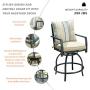 LOKATSE HOME Patio Stools Outdoor Swivel Bar Height Chairs Set of 2, Set, Beige