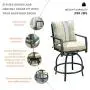 LOKATSE HOME Patio Stools Outdoor Swivel Bar Height Chairs Set of 2, Set, Beige