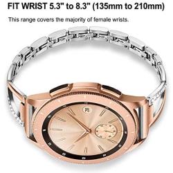 TRUMiRR Women Band for Samsung Galaxy Watch 42mm / Active 2 40mm 44mm Rose Gold, TRUMiRR 20mm Jewelry Stainless Steel Watchband Diamond Strap Feminine Cuff Bracelet for Garmin Vivoactive 3 / 3 Music