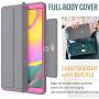 SEYMAC stock Case for Galaxy Tab A 10.1 , 3-Layer Lightweight Shock-Proof Cover with [Screen Protector] Stand [Clear Back] for Samsung Galaxy Tab A 10.1 SM-T510/T515/T517 (Gray/Rose)