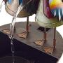 Alpine Corporation 20'' Tall Outdoor Metal Crow Water Fountain Yard Art Decor