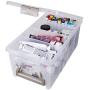ArtBin 6925AB Semi Satchel with 3 Removable Dividers, Portable Art & Craft Organizer with Handle, [1] Plastic Storage Case, Clear
