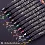 Premium Metallic Marker Calligraphy Brush Pens, Ohuhu Set of 12 Glitter Paint Pen Window Marker for DIY Valentines Day Birthday Card Making, Coloring Books, Photo Album, Glass Back To School Gift Premium Metallic Marker Calligraphy Brush Pens, Ohuhu Set of 12 Glitter Paint Pen Window Marker for DIY Valentines Day Birthday Card Making, Coloring Books, Photo Album, Glass Back To School Gift