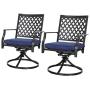 Patio Festival Swivel Patio Chairs Dining Chair Metal Frame Bistro Set Outdoor Furniture for Garden Backyard Club Set of 2