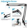 Depusheng NB-35 Mic Microphone Scissor Suspension Arm Stand and Table Mounting Clamp NW Filter Windscreen Shield Metal Mount Kit