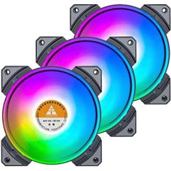 GOLDEN FIELD MH-F Colorful PC Case Fan 120mm Rainbow Color Silent LED Cooling Fan for Computer PC Case CPU Cooler Radiator(3 Pack)