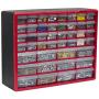 Akro-Mils 44 Drawer 10144REDBLK, Plastic Parts Storage Hardware and Craft Cabinet, (20-Inch W x 6-Inch D x 16-Inch H), Red & Black, (1-Pack)