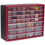 Akro-Mils 44 Drawer 10144REDBLK, Plastic Parts Storage Hardware and Craft Cabinet, (20-Inch W x 6-Inch D x 16-Inch H), Red & Black, (1-Pack)