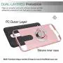YmhxcY ZTE ZMAX One (Z719DL)/ Grand X4/ZTE Blade Spark Z971 Case with HD Phone Screen Protector, 360 Degree Rotating Ring & Bracket Dual Layer Resistant Back Cover for ZTE Grand X 4 Z956-ZH Rose Gold