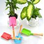 Annymall Garden Tools 4-Piece Shovel Set, Metal with Sturdy Wooden Handle Safe Gardening Tools Trowel Shovel for Women,Teens,Men(Pink/Green/Blue/Red)