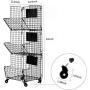 X-cosrack 3 Tier Metal Wire Baskets -Wall Storage Basket Organizer with Wheel, S-Hooks,Adjustable Chalkboards- Hanging Baskets for Kitchen,Fruit, Vegetables, Toiletries, Bathroom Rack(Black)