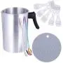 Candle Making Pouring Pot, TOKSEO 4 Pounds DIY Candle Making Kits, Candle Making Pitcher, Aluminum Construction Wax Melting Pot with Dripless Heat-Resisting Handle& Pouring Spout