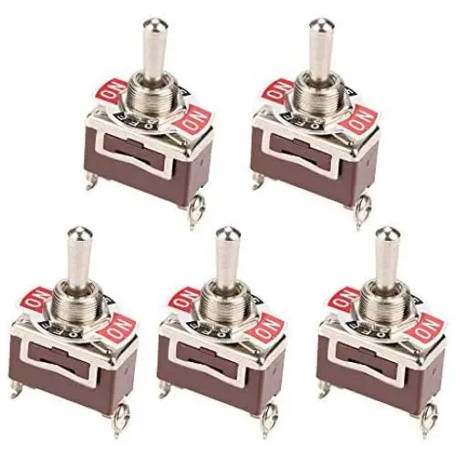 ESUPPORT Silver Contact Heavy Duty 20A 125V 15A 250V SPST 3 Terminal Pin (ON)-OFF-(ON) Momentary Rocker Toggle Switch Metal Bat Pack of 5 ESUPPORT Silver Contact Heavy Duty 20A 125V 15A 250V SPST 3 Terminal Pin (ON)-OFF-(ON) Momentary Rocker Toggle Switch Metal Bat Pack of 5