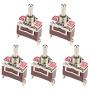 ESUPPORT Silver Contact Heavy Duty 20A 125V 15A 250V SPST 3 Terminal Pin (ON)-OFF-(ON) Momentary Rocker Toggle Switch Metal Bat Pack of 5