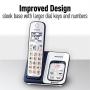 PANASONIC Expandable Cordless Phone System with Link2Cell Bluetooth, Voice Assistant, Answering Machine and Call Blocking - 3 Cordless Handsets - KX-TGD563A (Navy Blue/White)