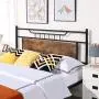 VECELO Queen Size Bed Frame with Wooden Headboard, Metal Platform Bed Frame with Footboard,No Box Spring Needed,Sturdy Steel Structure,14 Strong Steel Slat Support, Easy Assembly/Rustic Brown VECELO Queen Size Bed Frame with Wooden Headboard, Metal Platform Bed Frame with Footboard,No Box Spring Needed,Sturdy Steel Structure,14 Strong Steel Slat Support, Easy Assembly/Rustic Brown